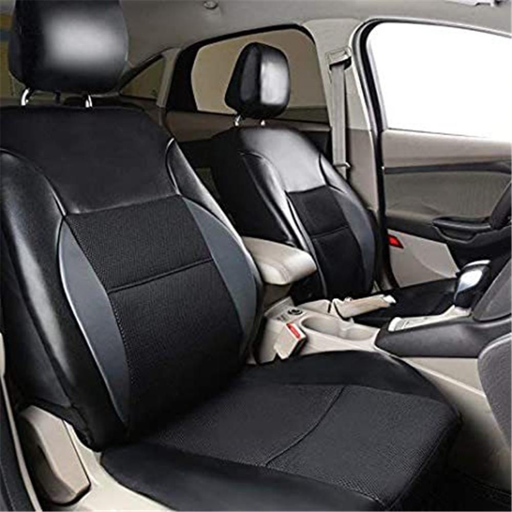 Car Seat Covers Full Set Universal PU Leather Diamond Lattice Styling Waterproof