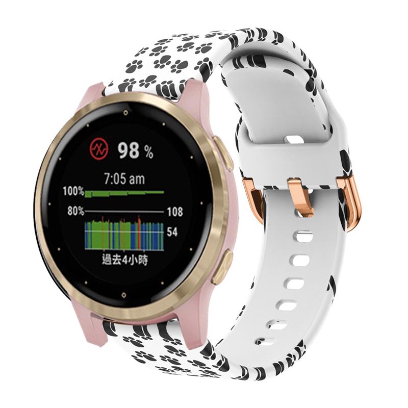 Классический 18-миллиметровый ремешок для часов Garmin Venu 2S, спортивный силиконовый ремешок с принтом леопарда для Garmin Forerunner 255S, аксессуары для браслетов