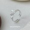 Cuiyan S925 Silver Double Butterfly Open Ring - Korean Style Jewelry for Women