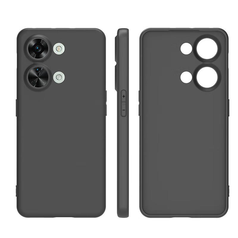 Case Compatible with OPPO OnePlus Ace 2V, Full Coverage Frosted TPU Shockproof Soft Phone Case - Black
