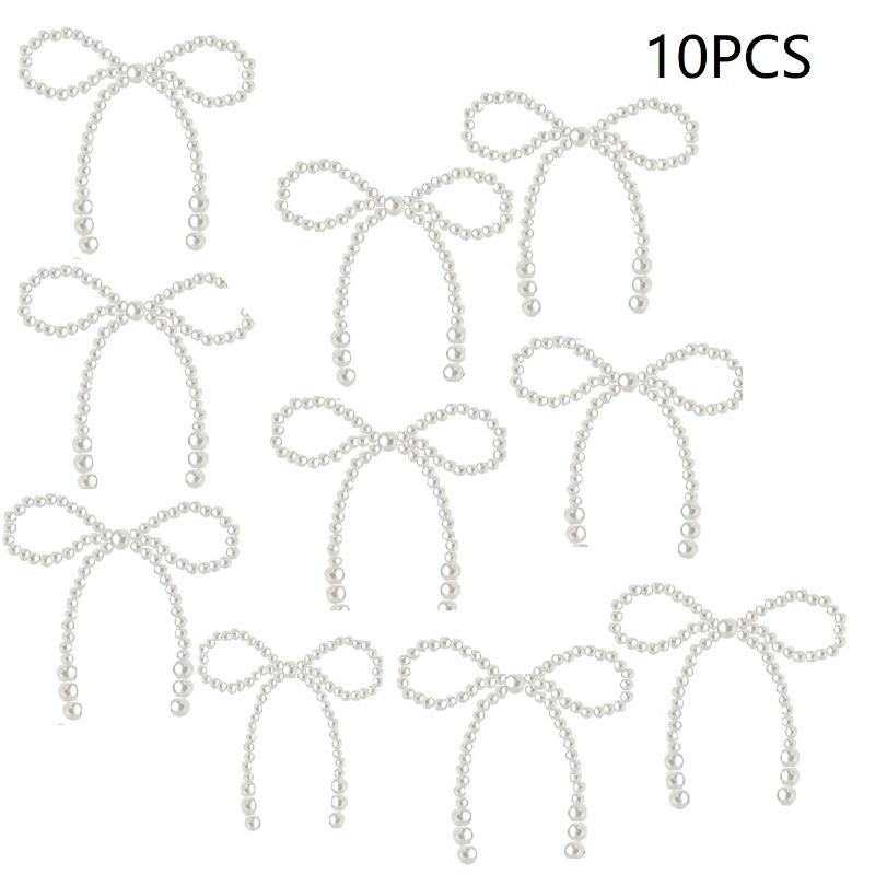 5/10Pcs Pearl Bow Cake Decoration, Suitable For Single Party, Birthday, Baptism, Wedding, Princess Themed Party Decoration