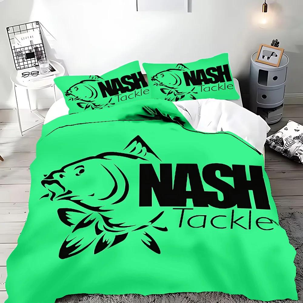 Nash Fishing Logo Duvet Cover Pillowcase Bedding Set Adult Boy Girl Bedroom Decoration Children Gift Single Double Large Size