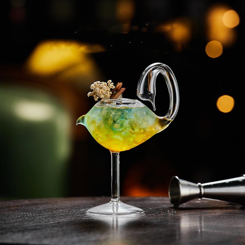 Creative Glass Cocktail Cup Bar Mixing Cup Set Martini Champagne Wine Cup Bird Body Bear Globe Drink Cup Party