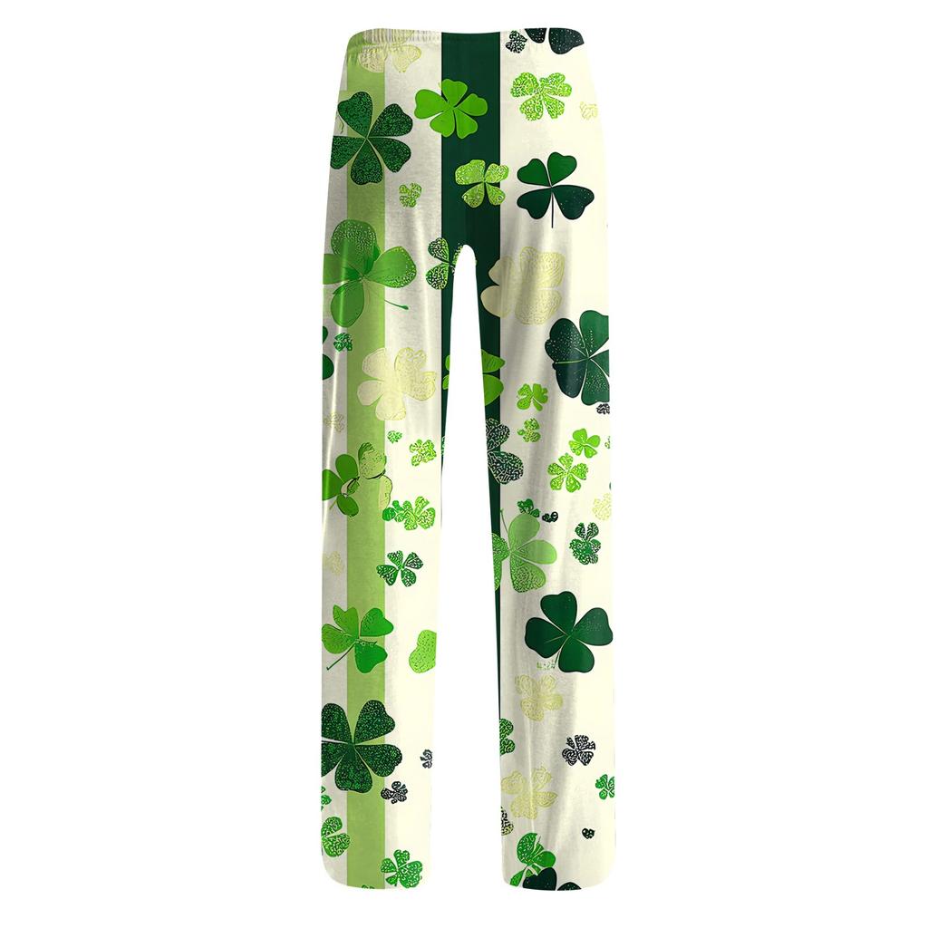 Women's Fashion Loose Casual St. Patrick's Day Printed Casual Pants