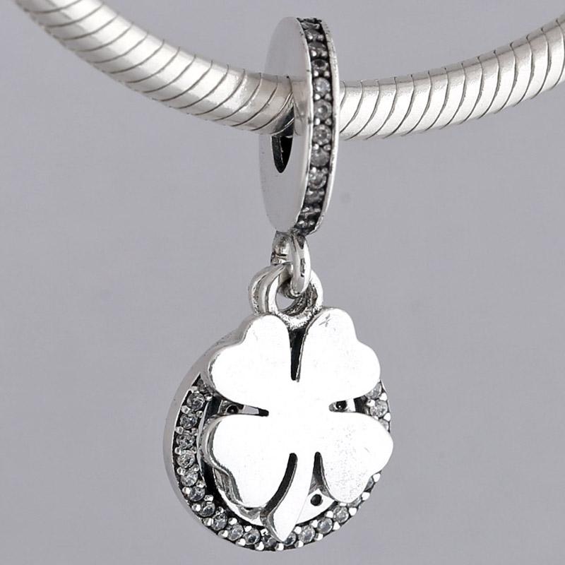 Original Four-Leaf Clover &The Horseshoe Lucky Day Pendant Bead Fit 925 Sterling Silver Bead Charm Fashion Bracelet Diy Jewelry