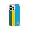 Coque iPhone - Multicolore - Drapeau Rwanda - Souple - Plastique Transparent - Compatible iPhone 13 Pro