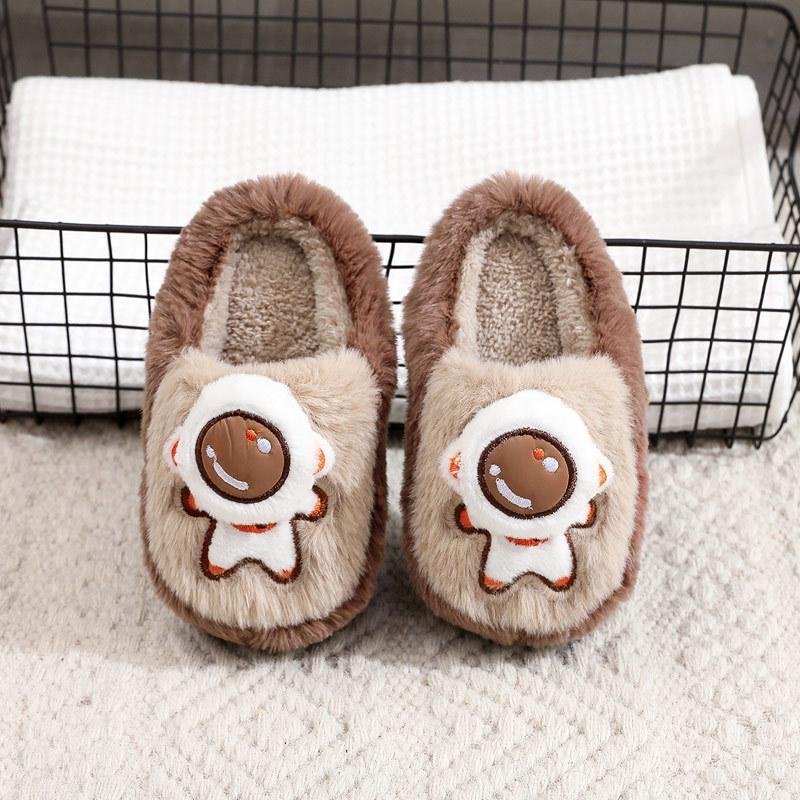 Зимние детские хлопковые тапочки для дома, теплые и нескользящие, милые мультяшные, мужские и женские хлопковые туфли удобные