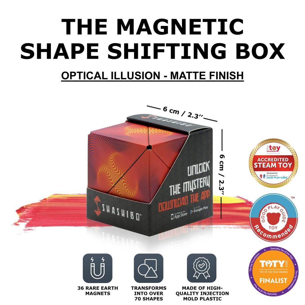 SHASHIBO Shape-Shift Box — отмеченный наградами запатентованный кубик-фиджет с 36 редкоземельными магнитами — трансформируется в более чем 70 форм