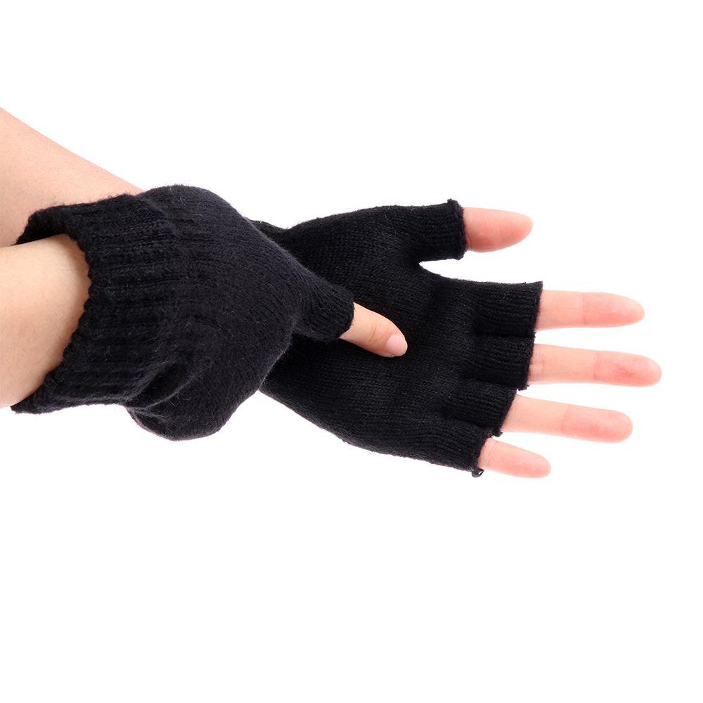 Fashion Cashmere Stretchy Half Finger Gloves Wool  Knitted Typing/Texting Gloves Fingerless Gloves
