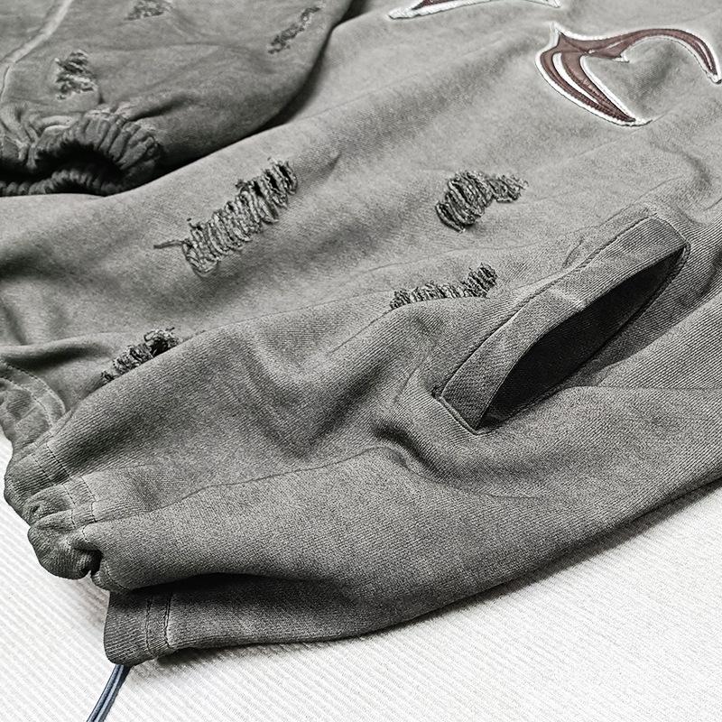 Хулиганский клуб Американский ретро Потертый худи