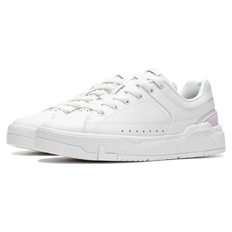 Li Ning COMMON 70-е Нескользящие Износостойкие Низкие Кеды для Скейтборда Женские Бело-Розовые AGCT044-2