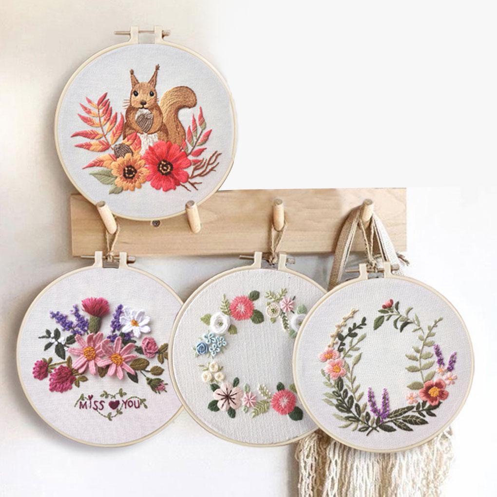 Стартовый набор для вышивания с напечатанным рисунком. Инструменты для самостоятельной вышивки для начинающих.