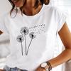 Women Dandelion Trend Cute 90s Style Print Tee Top Short Sleeve Lady Female Clothing Casual Summer Fashion Tshirt Graphic T-shirt