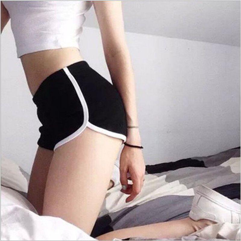 New Fashion Export Sports Shorts Women's Home Casual Solid Color Fashion Yoga Beach Pants Candy Color Hot Pants