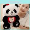 Cute Handheld Apple Umbrella Panda Plush Backpack Doll Pp Cotton Filling