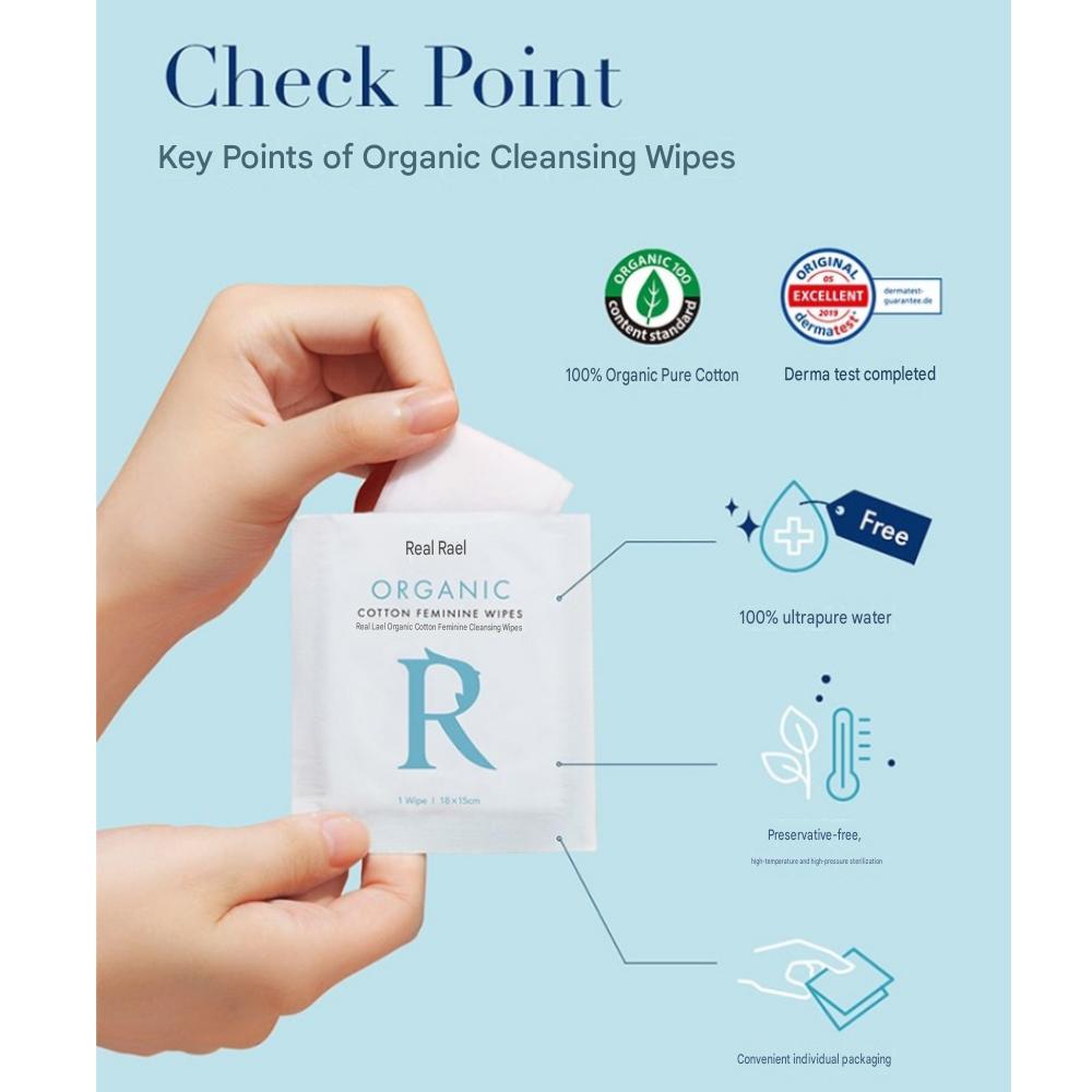 Rael Organic Cotton Feminine Wipes, 50g