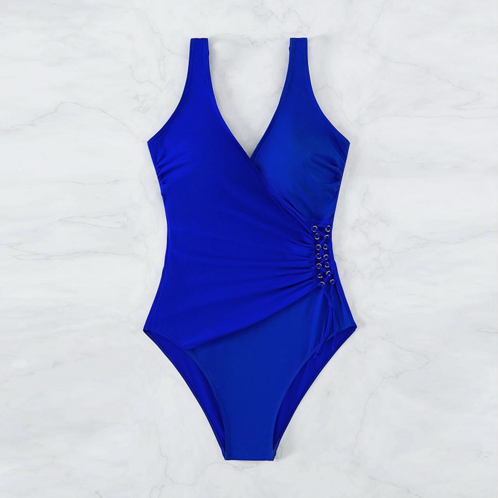 Women's One-Piece Fashion Bikini Solid Color Sexy With Bra Pads Without Steel Support Swimsuit