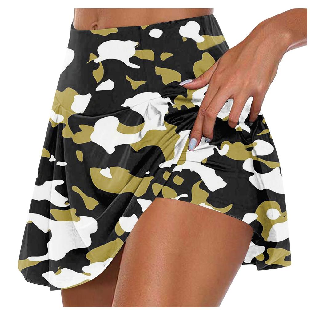 Женские спортивные эластичные плиссированные теннисные юбки для бега, йоги, внутренние шорты, эластичные спортивные шорты для гольфа