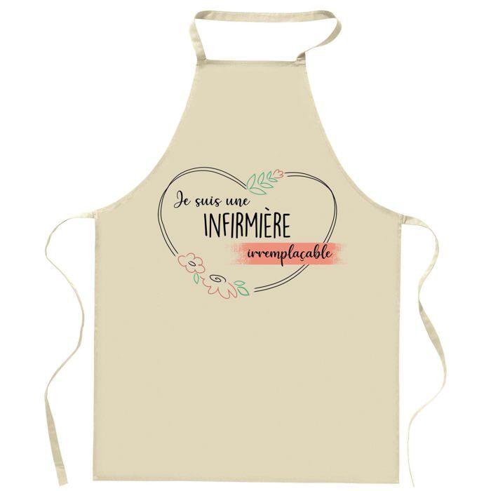 Planetee Tablier de cuisine Infirmière Irremplaçable | Cadeau Original Humour pour Cuisinière Vêtement Blouse de protection Barbecue