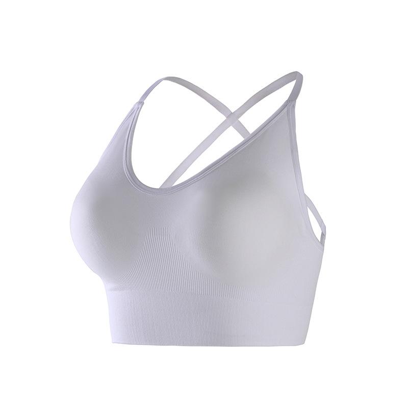 Женский беспроводной бюстгальтер для сна и йоги, спортивный бюстгальтер для бега и фитнеса, бесшовный эластичный бюстгальтер с перекрестной спинкой