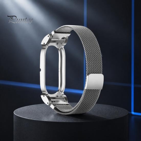 Бесшовная умная ремешок для часов из нержавеющей стали для Fitbit Air Band, Регулируемый сменный магнитный браслет, Гибкая регулировка, Петли для часов,