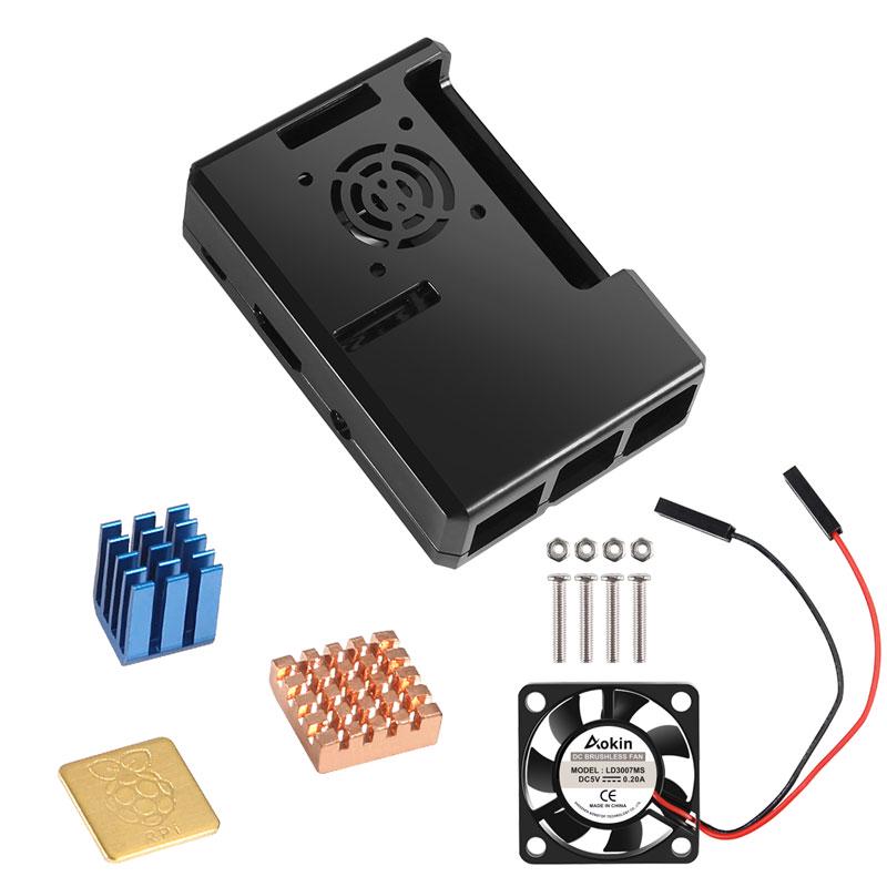 Защитный чехол из АБС-пластика, съемный чехол с охлаждающим вентилятором и радиатором для Raspberry Pi 3 B +/3/ B +