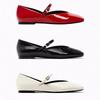 Fashion Red Women's Flats Round Toe Female Ballet Shoes Patent Leather Designer Female Mary Jane Shock Fashion Shoes for Women 2025 New