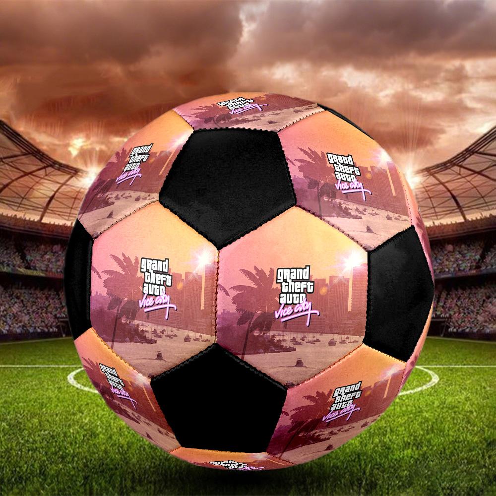 Grand Theft Auto2 Soccer Ball Colorful All Ages Machine Stitched PVC Competition Ready Durable High-Bounce.SIZE5