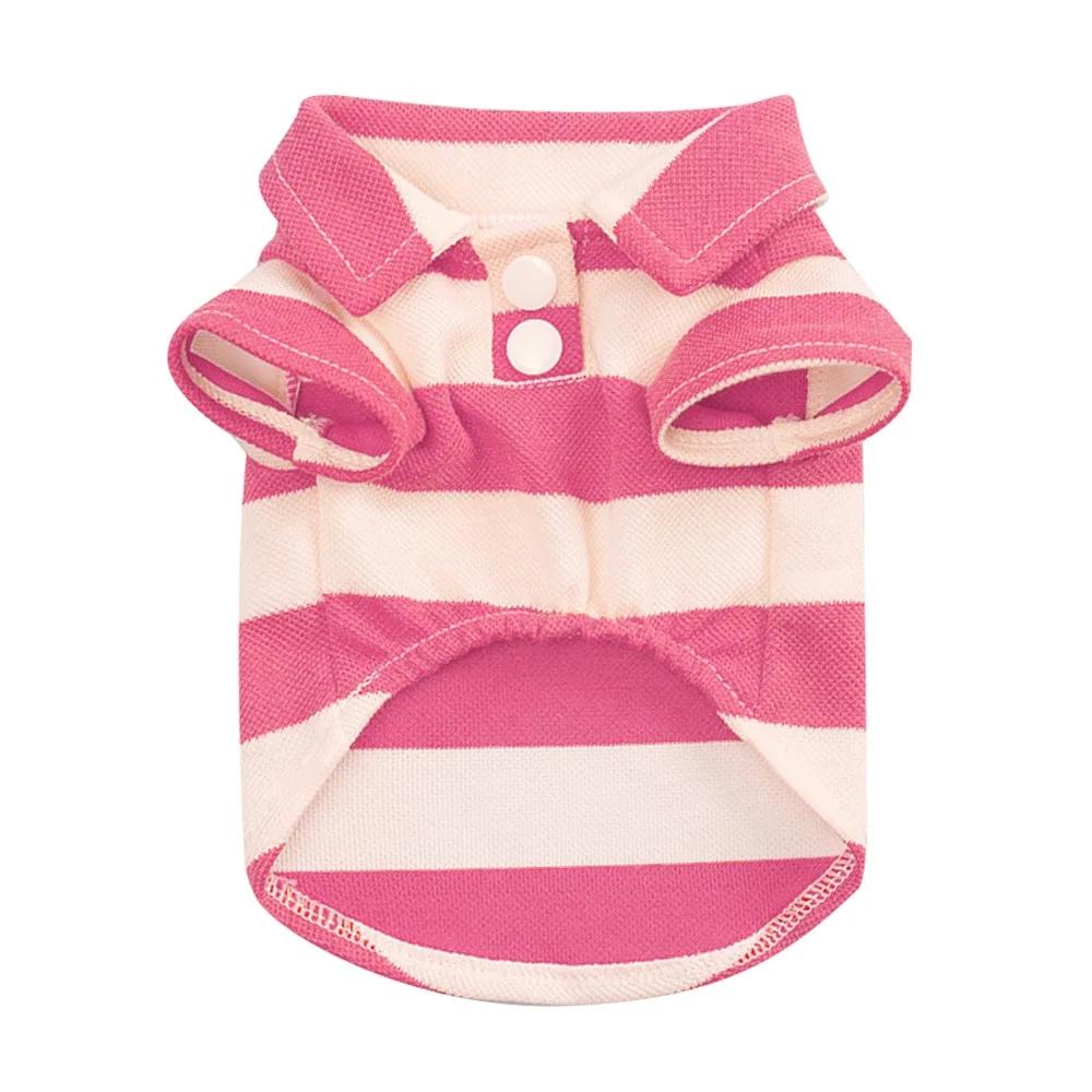 Полосатая рубашка для собак, дышащие рубашки поло, летняя одежда для собак маленьких и средних пород, кошек, девочек, мальчиков, щенков, чихуахуа, йорков, одежда для домашних животных