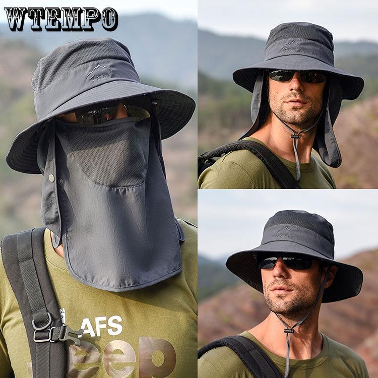Fisherman's Hat Men's Sunshade Hat Summer Outdoor Quick-drying Sunscreen Hat Fishing Breathable Sun Hat Mask Cap