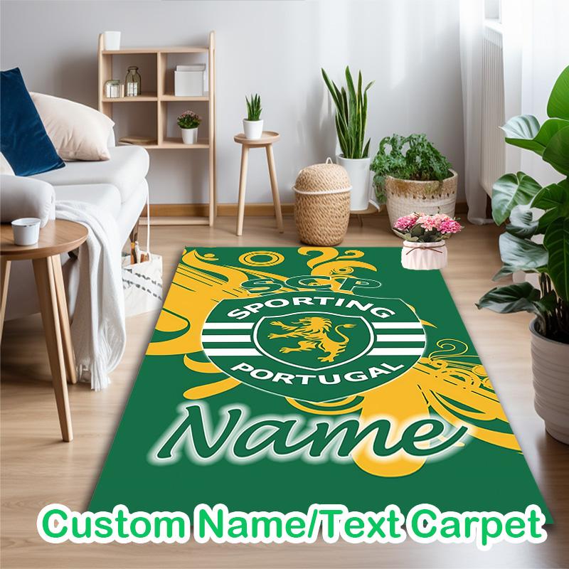 [Sporting CP (10) Printed Carpet] Non-slip Office Rug, Cozy Area Carprt for Living Room Use, Soft Home Sofa Chair Mat