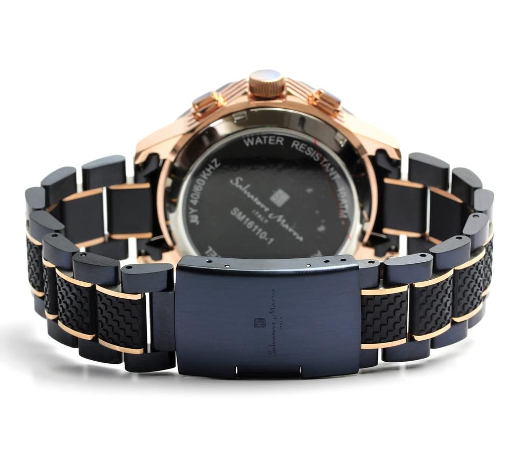 Часы Radio Solar Chronograph Limited Model Navy Pink Gold [Salvatore Mara] мужские SM16110-PGNV