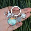 1PC Travelling Keyring Plane Passport Earth Keychain Accessories Traveler Gift