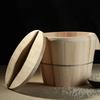 Practical-Kitchen Tool Portable Natural Wooden Steaming Rice Bucket With Lid Steamed Rice Barrel Canteen Restaurant Steamer