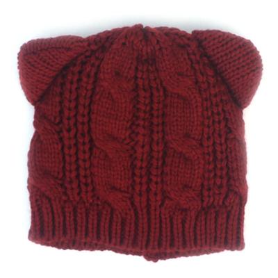 Универсальная химия Bear Twist Knit Красная шапка-бини с медведем