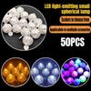 50 шт./лот Круглые светодиодные RGB мигающие шары Горячая распродажа Новое украшение Шары-фонарики Фонарики-шары Семь цветов, Белый, Теплый цвет, Синий, Фиолетовый