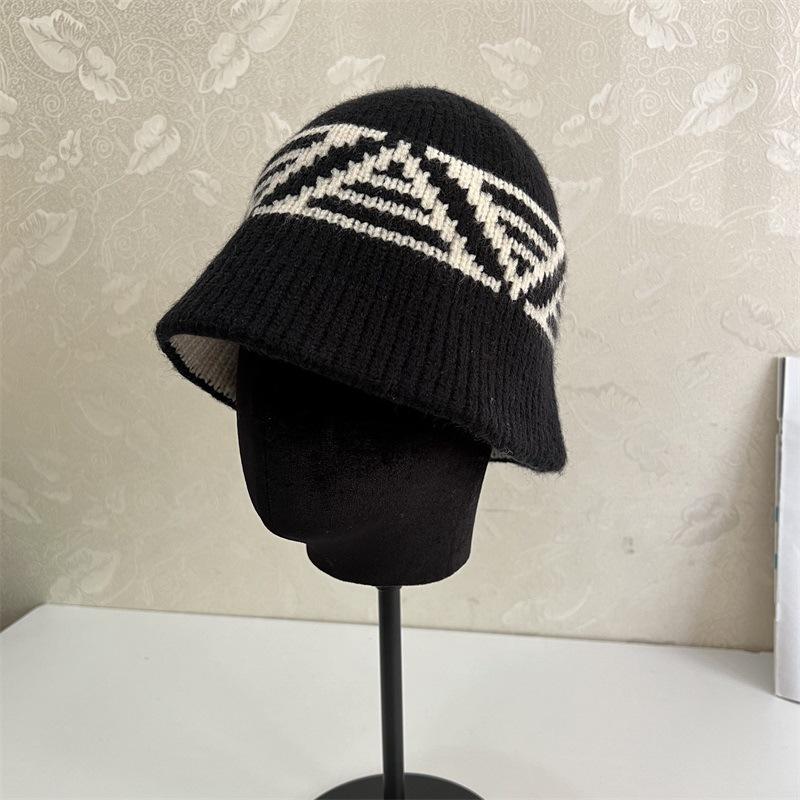 Fashion Commuter Milliner Autumn and Winter New Wool Knitted Bucket Hat Basin Hat Warm Bucket Hat