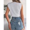 HNXC Spring Summer Hollowed-out Leaf Crop Crop Knit Top for Women's Vacation