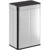 55L Sensor Bin, Large Automatic Touchless Rubbish Bin with Soft-Close Lid, Silver Tone