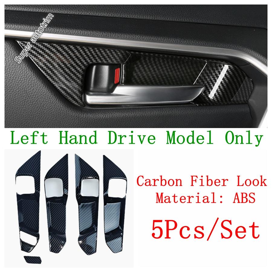 Car Inner Door Handle Bowl Frame Decoration Cover Trim For TOYOTA RAV4 RAV 4 XA50 - 2025 ABS Red / Carbon Fiber Accessories