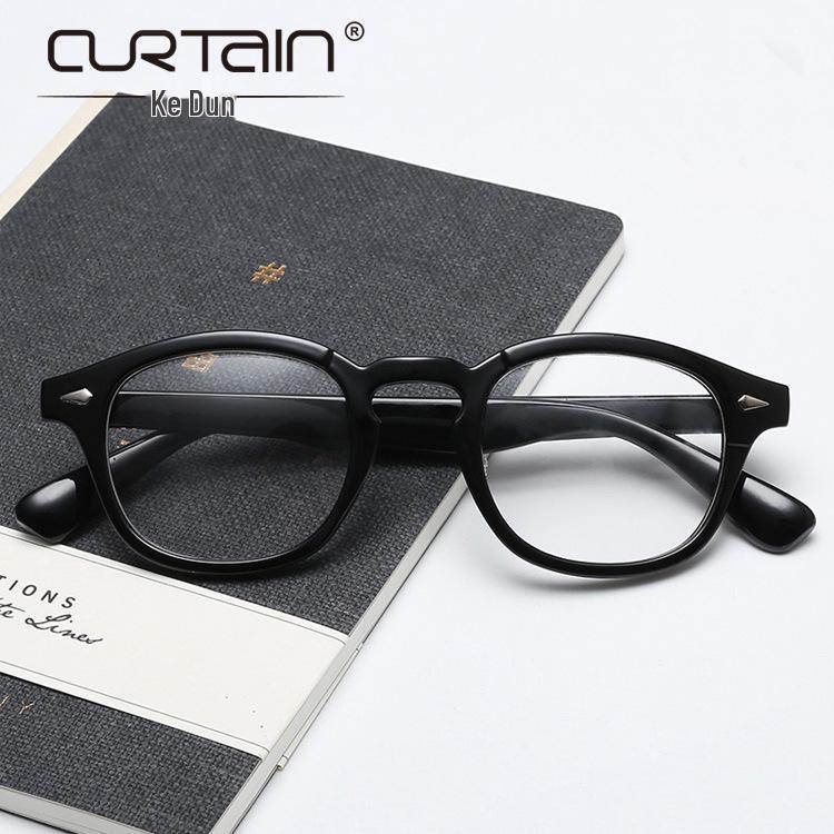 2018 Shawn Yue Retro Rivet Round Glasses Frame - Korean Style with Myopia Option