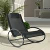 Rocking Chair Made of Steel Rocking Chair with Headrest Cushion Weatherproof Garden Chair Load Capacity up to 120kg Relaxing Chair Swing Chair for