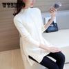 Мягкий свитер с высоким воротником и длинными рукавами, женский осенне-зимний толстый свободный длинный свитер