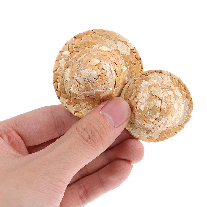 2 шт., ручная работа, маленькая соломенная шляпа, украшение для куклы, аксессуары для ювелирных изделий своими руками