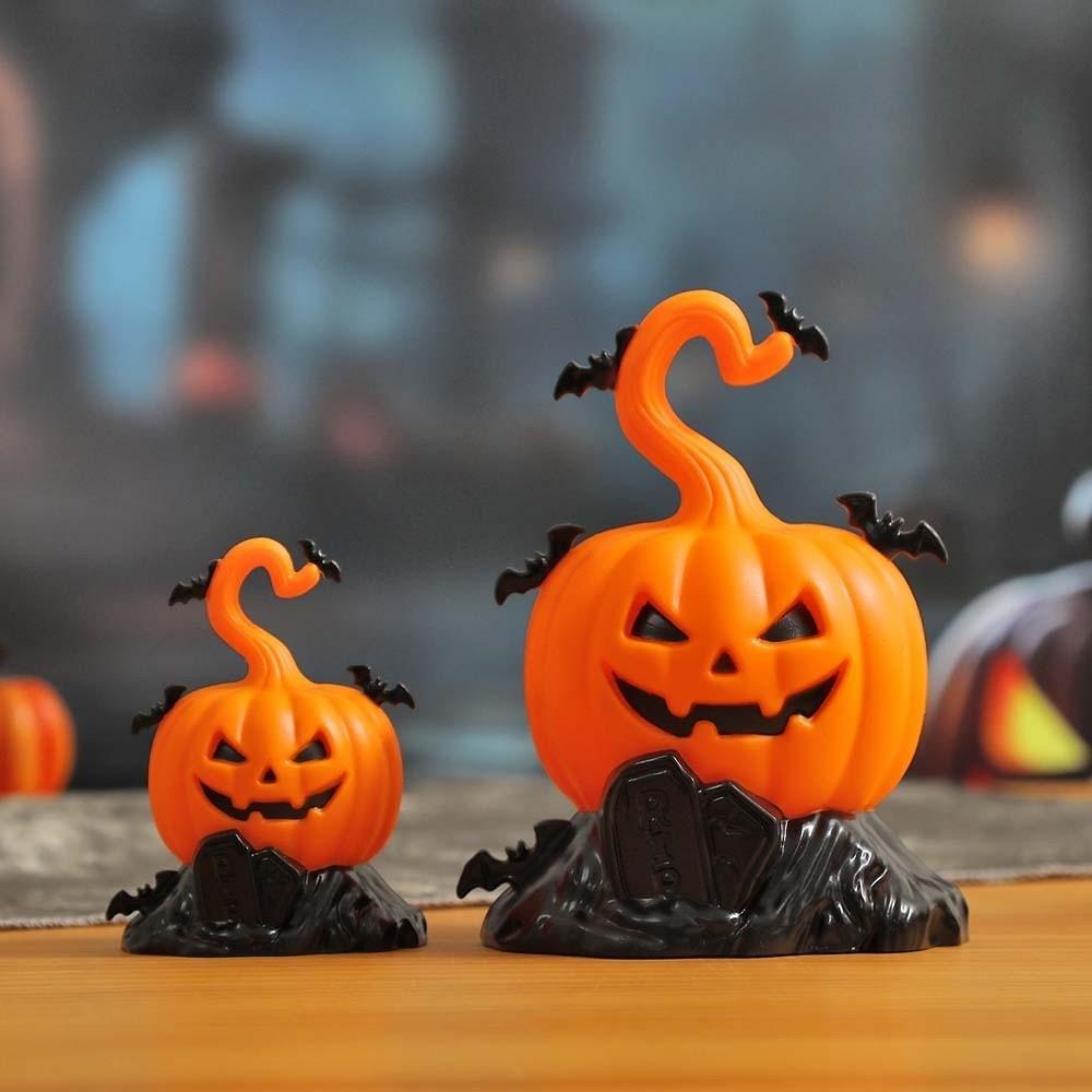 Luminous Pumpkin LED Lamp Plastic Electronic Nightlight Halloween Candle Light Home