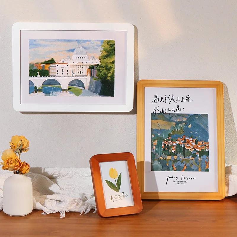 Colorful Wood Picture Frame Wedding Photo Frames Creative Frame for Photo Table Decoration and Accessories