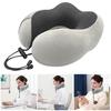 Portable U-Shaped Neck Pillow Soft Breathable Washable Non-Fading Memory Foam Neck Support Travel Pillow with Zipper