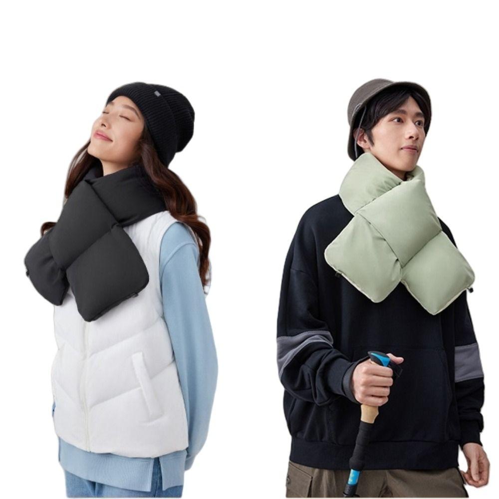 Solid Color Winter Scarves Chubby Winter Shawl Scarf Simple Down Neckerchief Winter