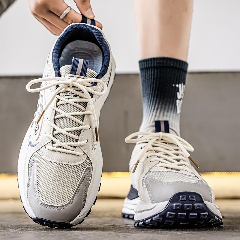 Spring Men's Shoes New Breathable Mesh Sports Shoes Men's Trend Versatile Platform Casual Trendy Shoes