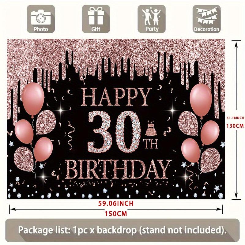 One rose gold 30th birthday backdrop cloth - Decorated with the number 30 for 30th and 90th birthdays